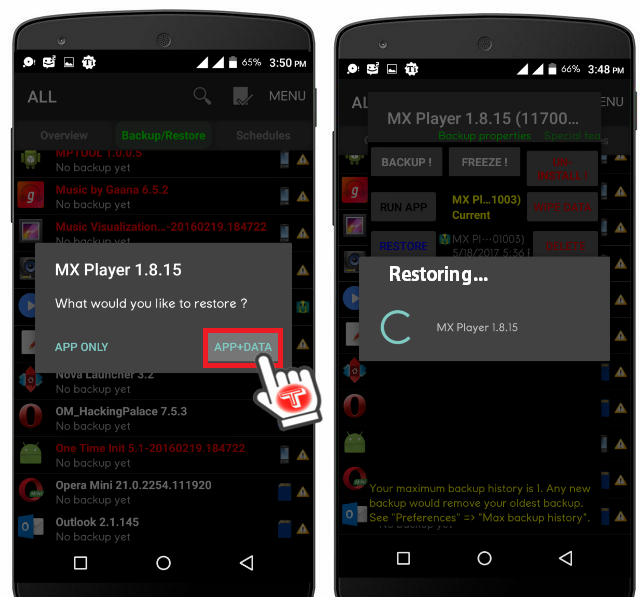 How To Create Android App Backup and Restore App+Data