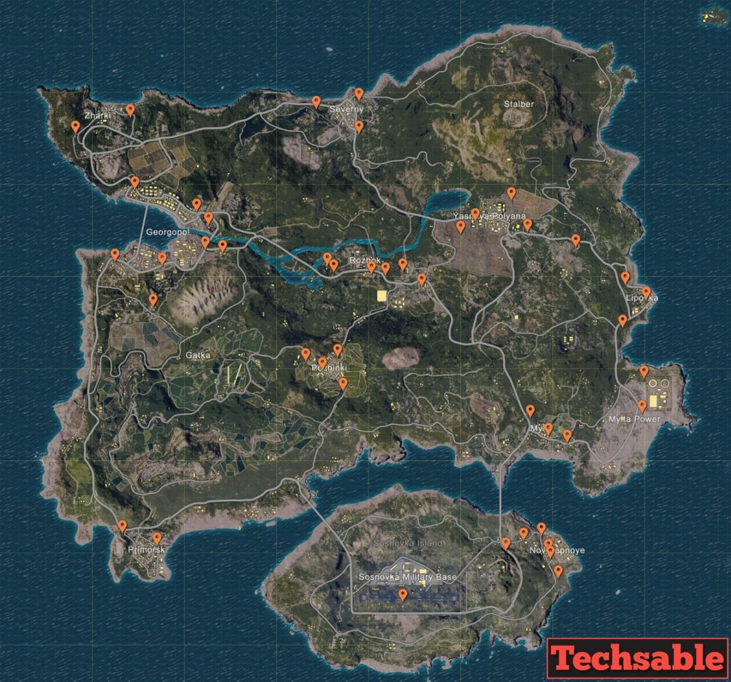 PUBG Mobile Loot Map: High Loot And Vehicles Location - Techsable