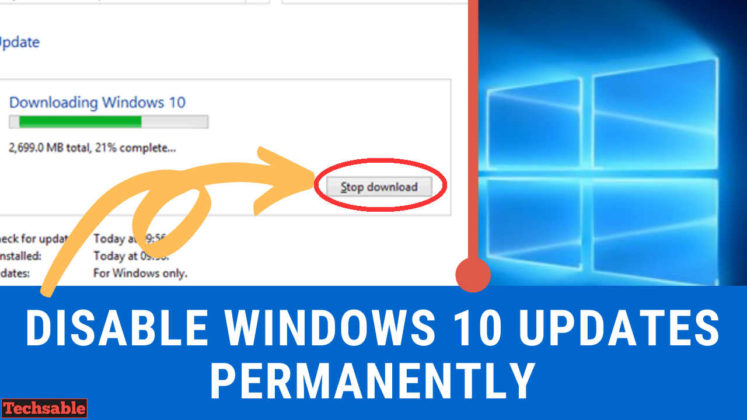 stopping windows 10 download