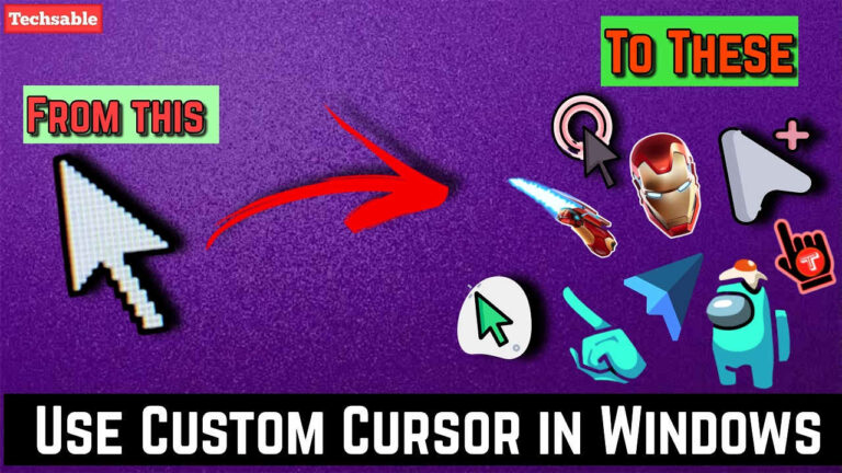 how to use custom cursor windows 10