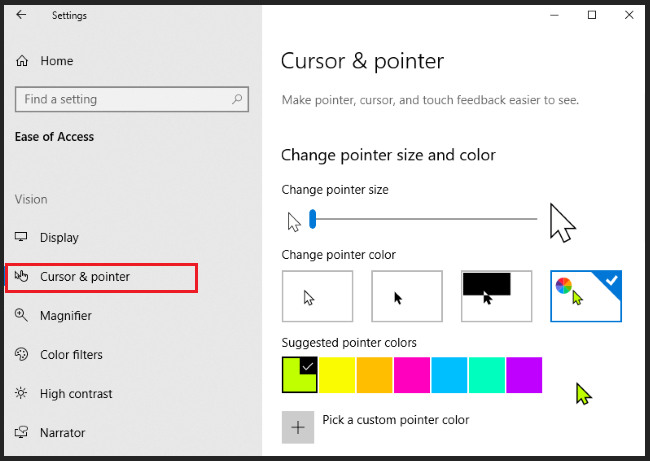 how to download a custom cursor in windows 10