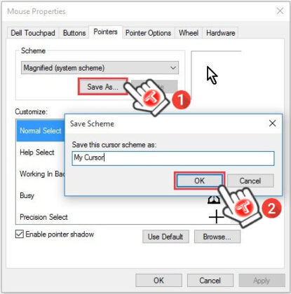how to install custom cursors in windows 7