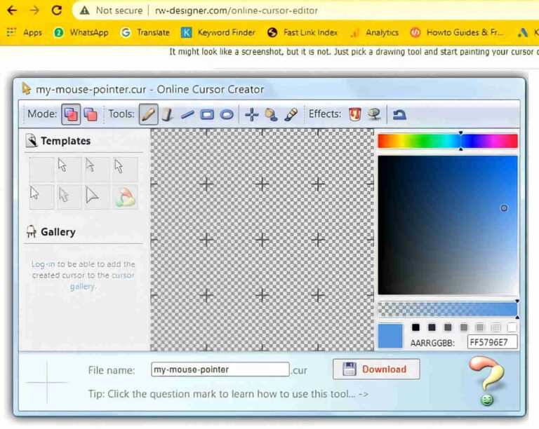 how to get a different cursor on windows 7 custom