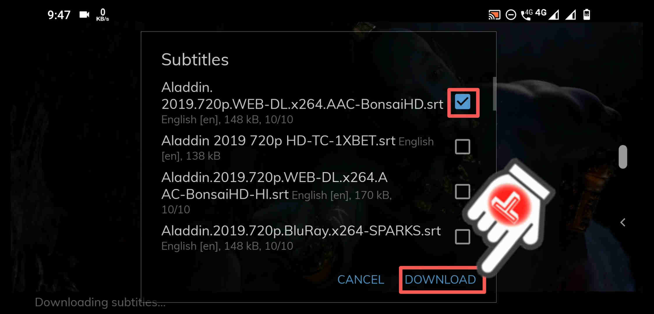 Add Subtitles in MX Player