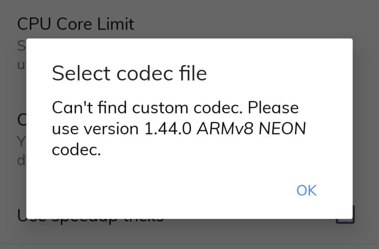 1.44.0 ARMv8 Neon Codec MX Player Version ARMv8 1.44.0 Codec