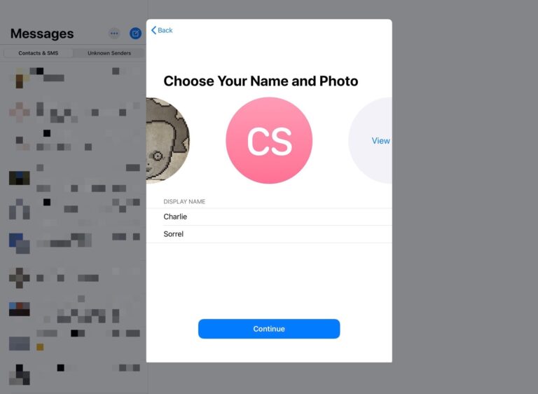 Set Name and Profile Photo in iMessage iOS 16